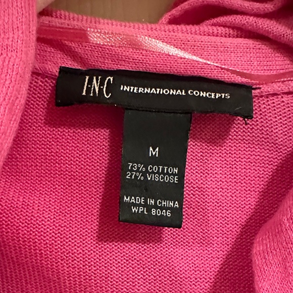 INC International Concepts Pink Ruffle-Front Cardigan - Picture 2 of 3